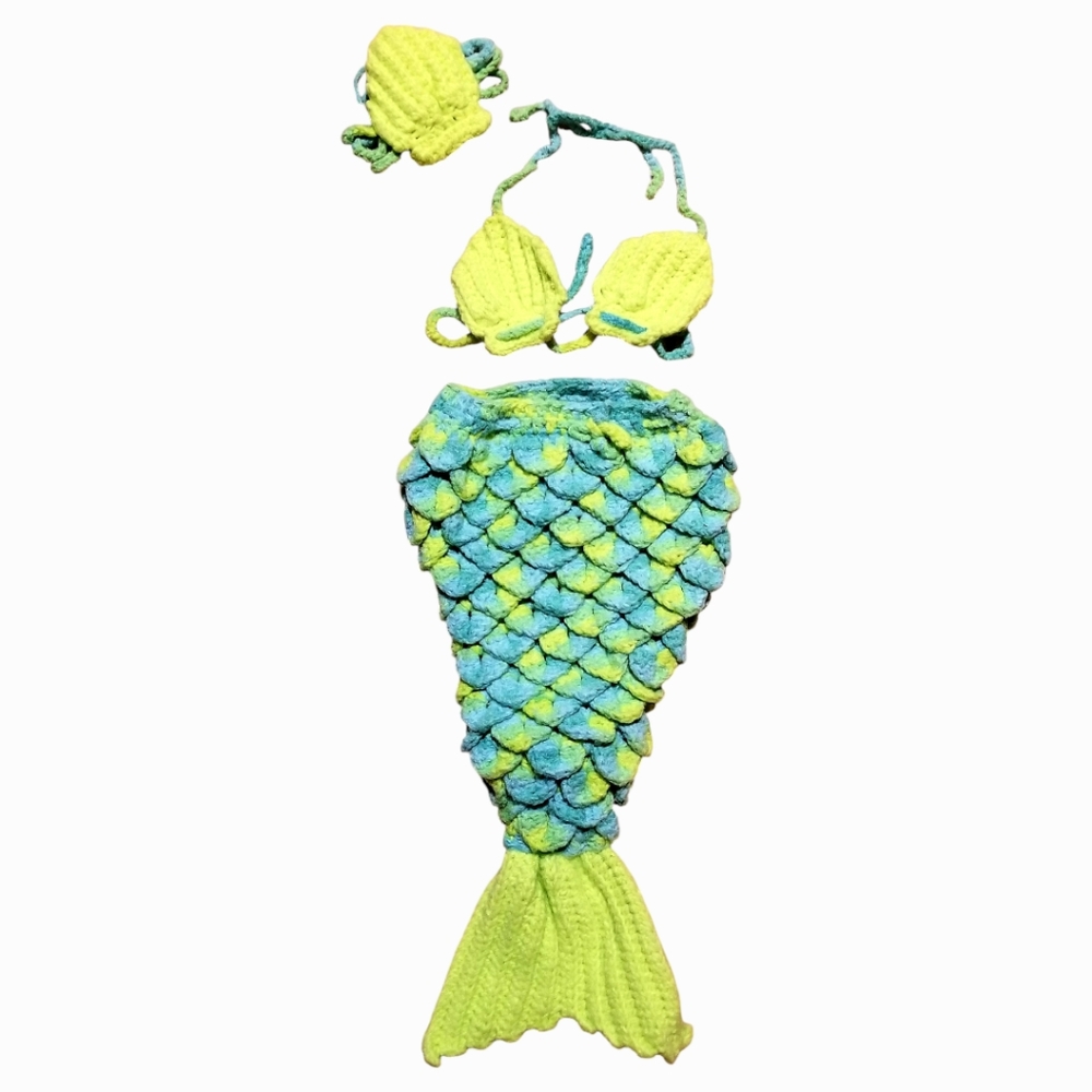 NEWBORN MERMAID PHOTOSHOOT COSTUME HANDMADE CROCHET